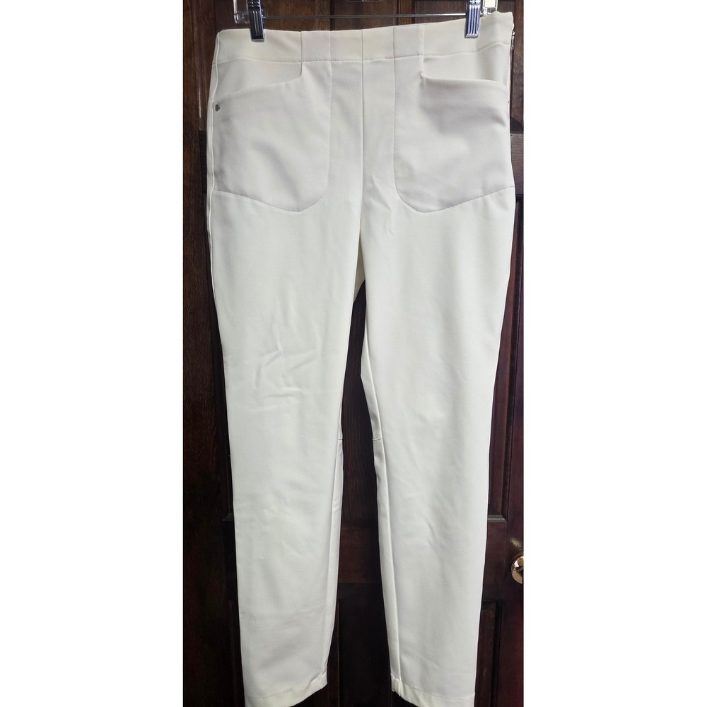 RLX RALPH LAUREN WOMENS EAGLE GOLF PANTS SIZE 10 WHITE PERFORMANCE STRETCH ZIP